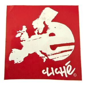 Cliche Vintage Skateboard Red Sticker